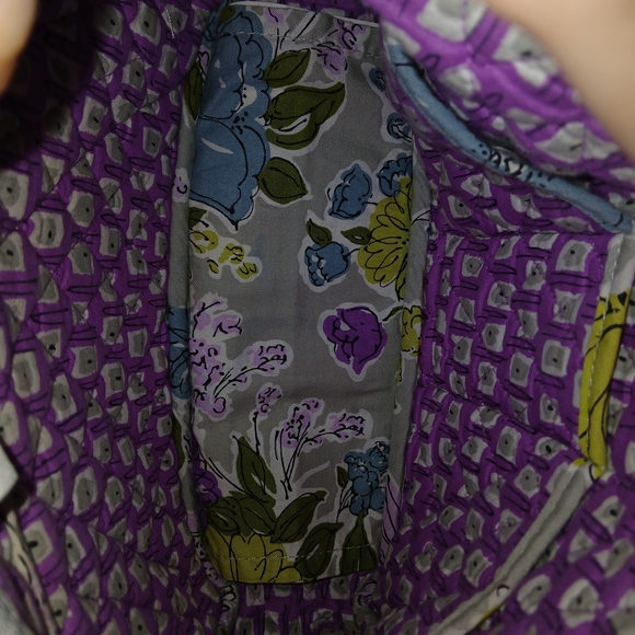 Vera Bradley Floral Quilted Shoulder Bag in Cream and Purple, Greens - Picture 6 of 14